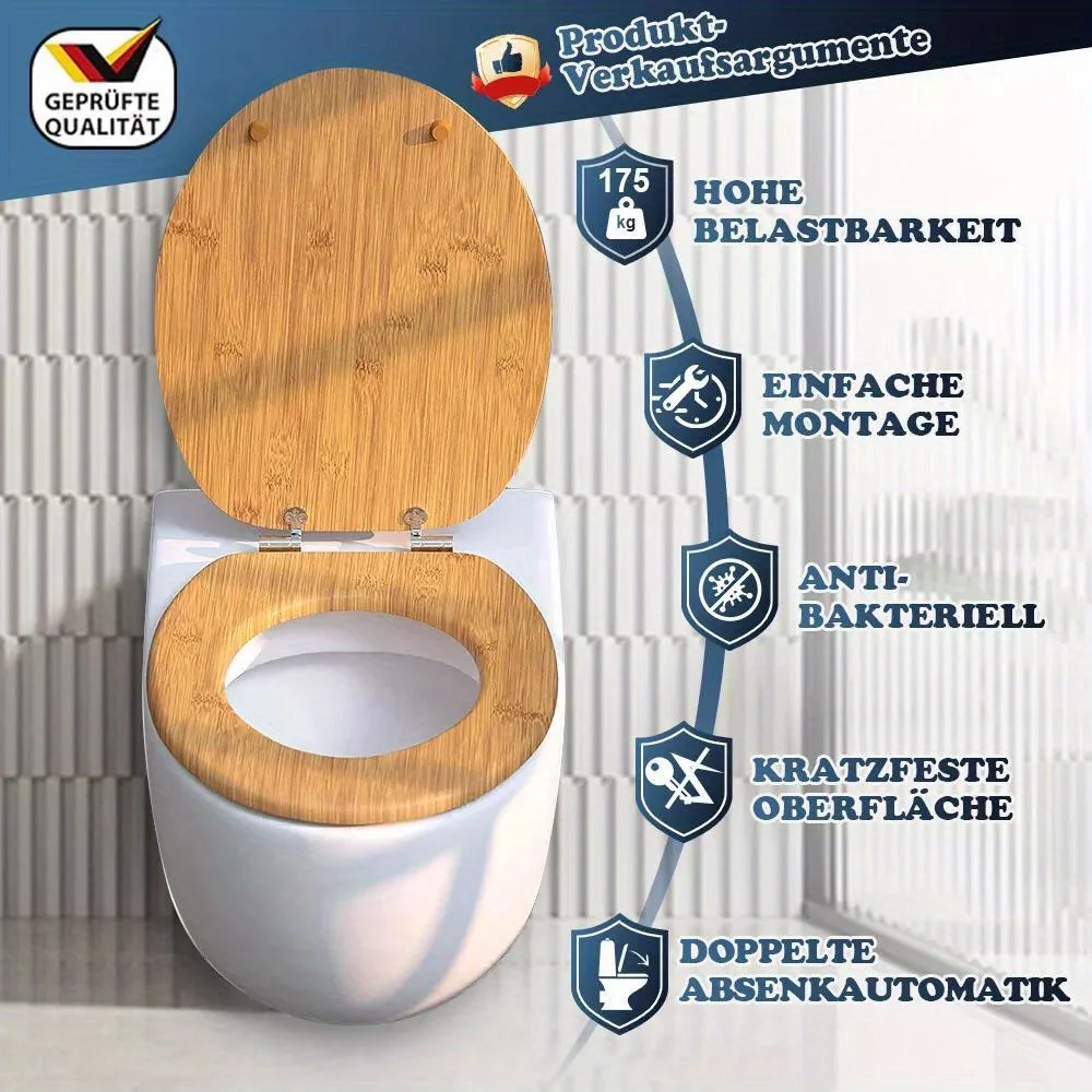 Sainos WC-Sitz mit absenkautomatik Toilettendeckel mit Soft-Close, Toilettensitz mit. Toilettensitz für Badezimmerteile – Detail 2