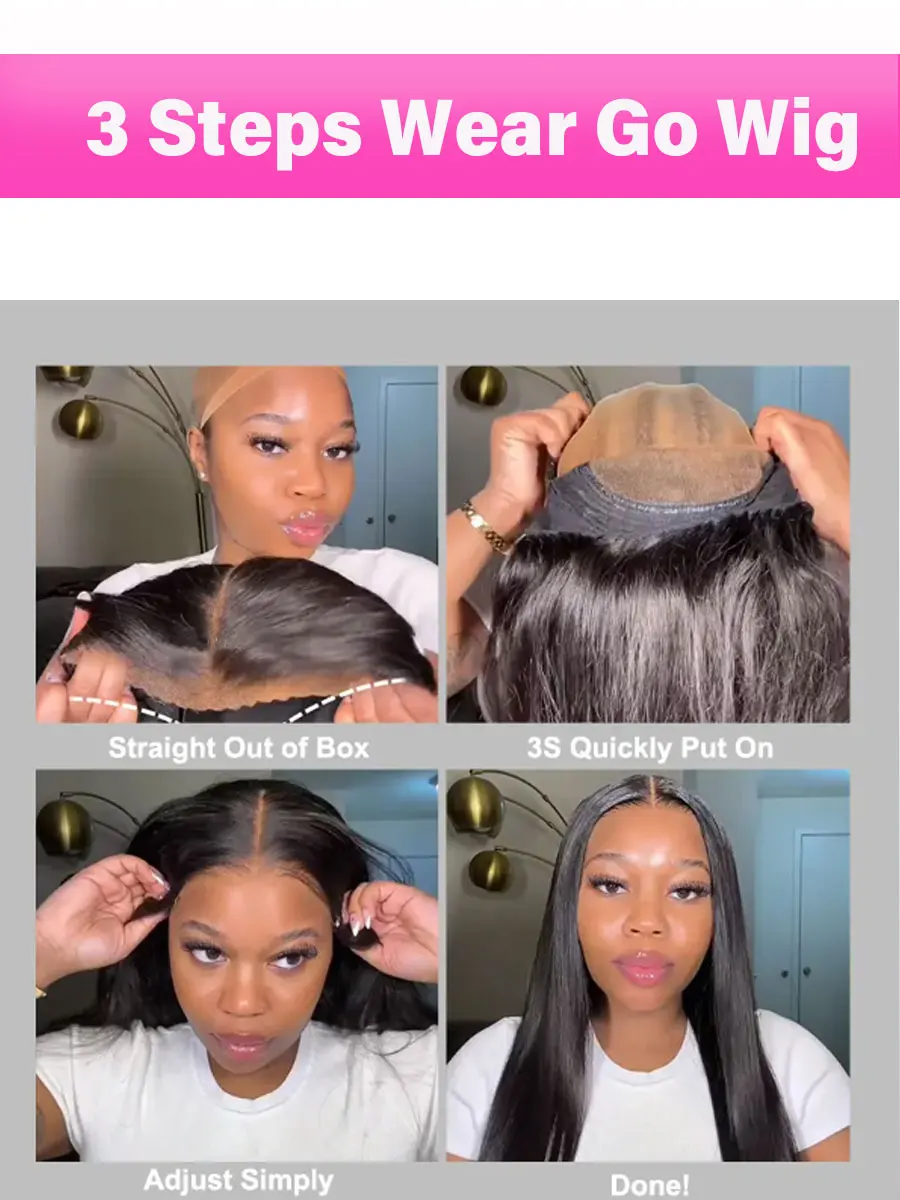 Straight Glueless Wig Human Hair Ready To Wear 5x5 Lace Closure Wigs 13x4/13x6 Human Hair Wigs Put on and go Wig Preplucked Hair 6