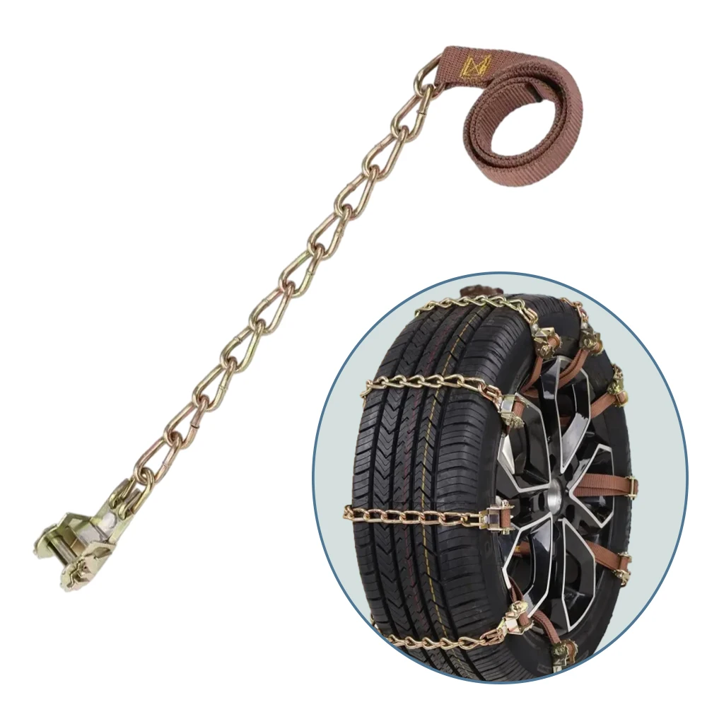 Car Snow Chain Manganese Steel and Nylon Rope Snow Chain 165-265mm Winter Outdoor Tire Emergency Anti-Skid Auto Accessories