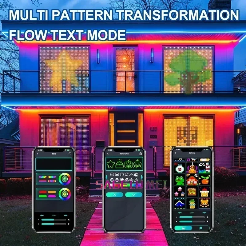 Smart Curtain Lights 400 LED USB Curtain String Lights DIY App Remote Control Music Sync Christmas Holiday Party Curtain Strings 6