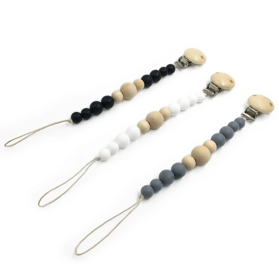 

ABCPICK DIY Making Handmade Food Grade Silicone Beads Pacifier Chain Jewelry Three hole Lotus Round Clip Eco-Friendly Safe Toys