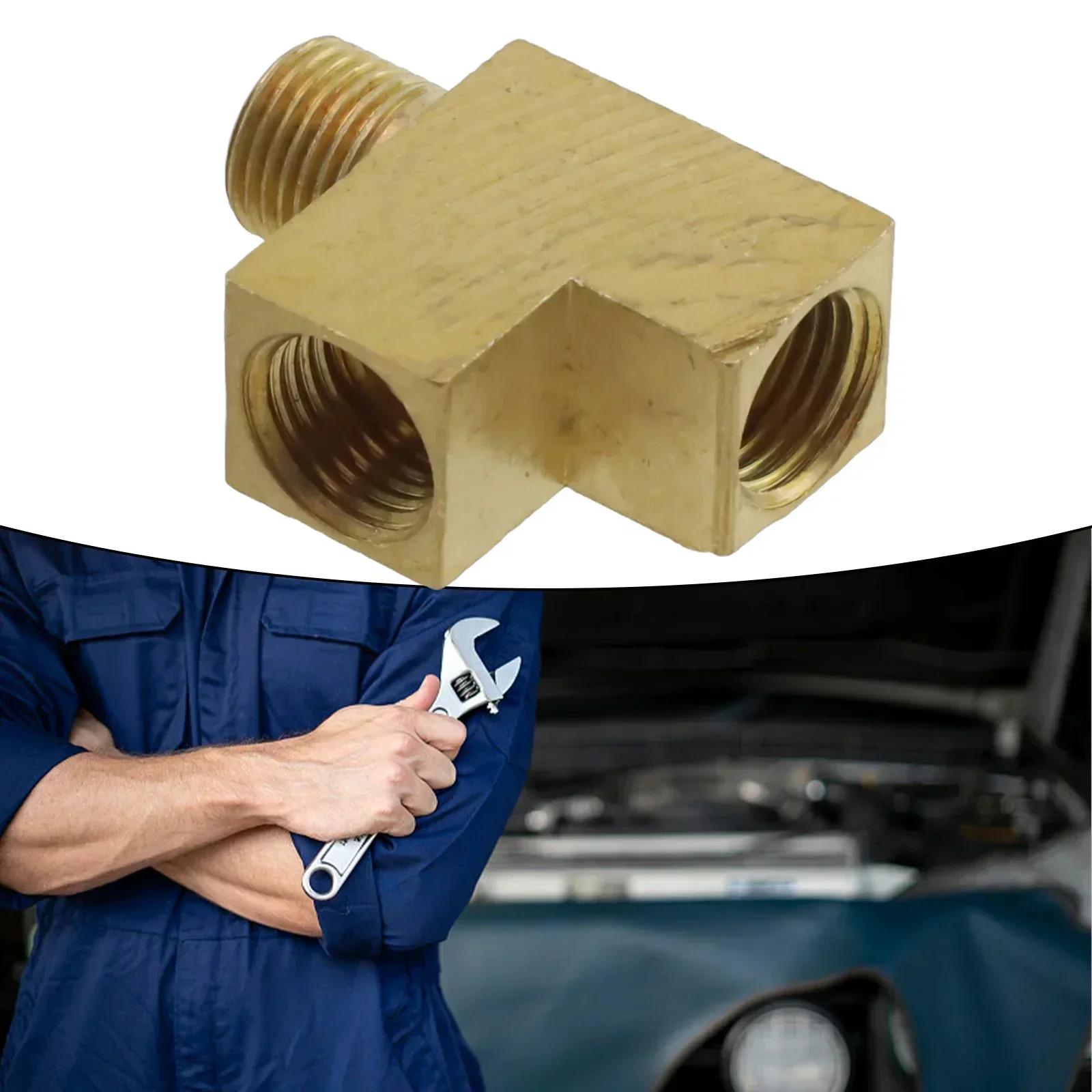 T Distributor Angle Adapter 1pc Brass T-Distributor M10x1 Angle Adapter For Oil Pressure Sensor Connection Automobiles Parts