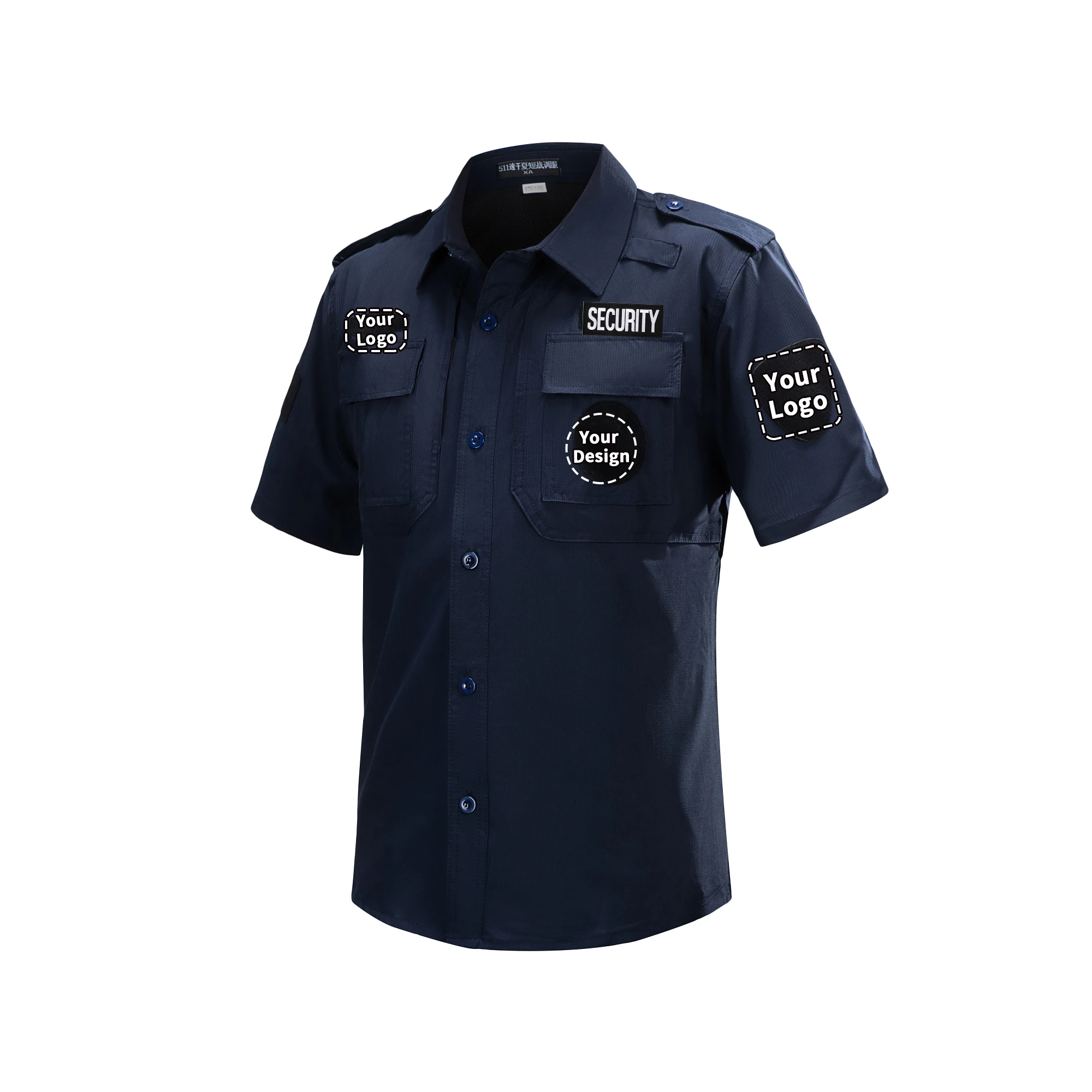 Security Guard Clothes Quick Drying Police Uniform Black Blue Working Suit Tactical Training Set for man 5