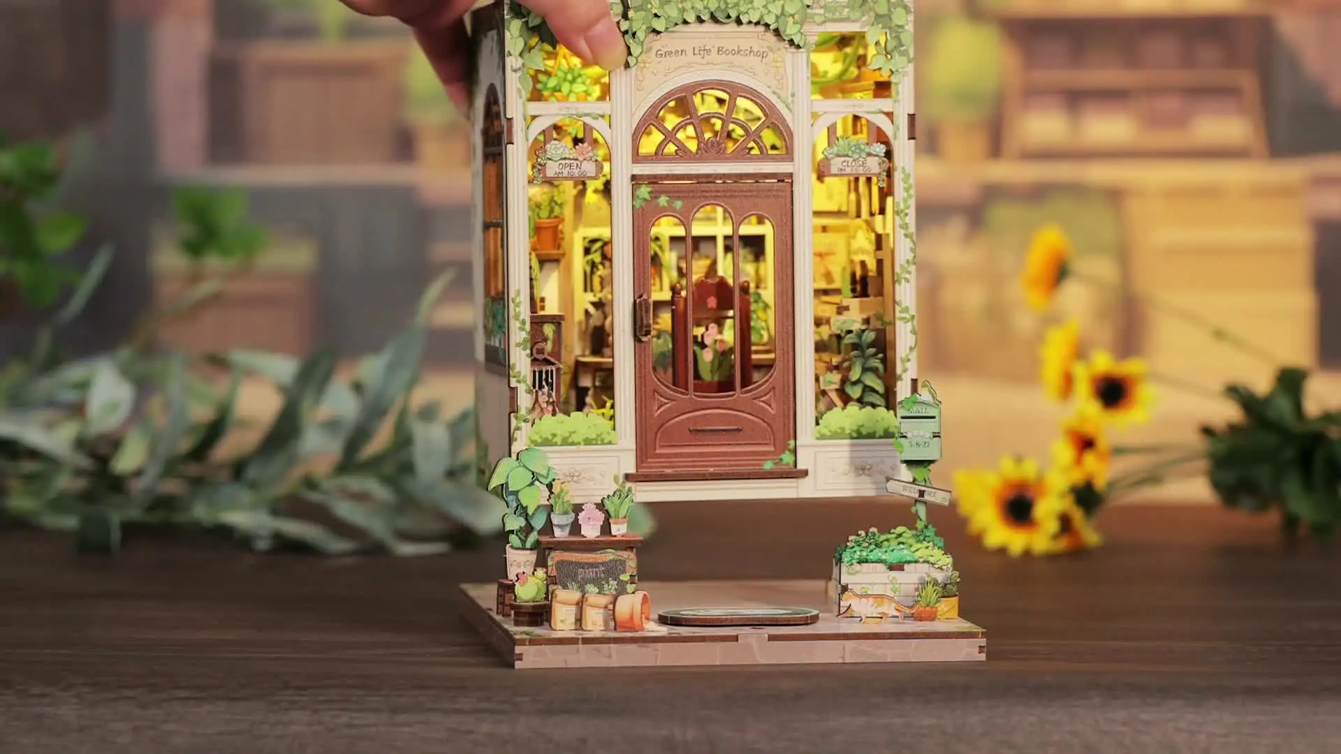 CUTEBEE Book Nook Kit - DIY Poppenhuis Zelf Bouwen, Een Retro en Artistiek Miniatuurhuis, 3D Houten Puzzel Boekensteun,Boekenplankdecoratie, Cadeaus(Gellery Bookstore