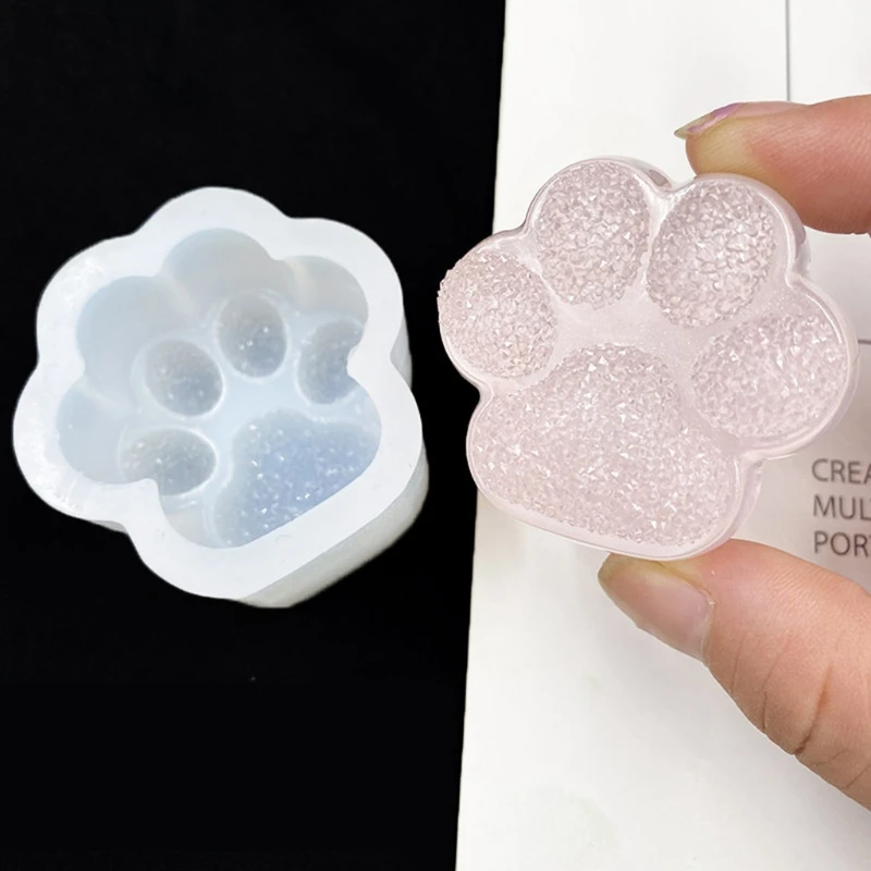 

N58F Shiny Glossy Silicone Resin Molds for Cat Paw Silicone Mold DIY Keychain Pendant Jewelry Epoxy Resin Crafting Molds