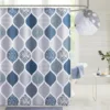 Creative Geometric Print Shower Curtains Red Black Gray Blue Simple Line Graphic Print Polyester Fabric Home Decor Bath Curtain 5