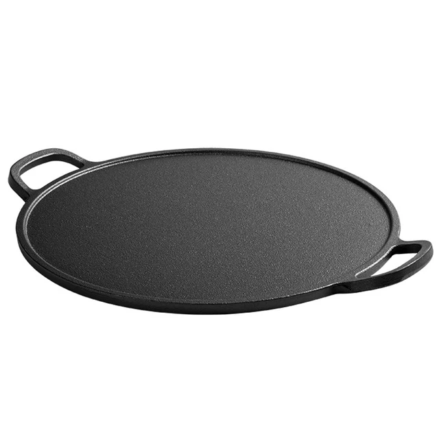 Cast Iron Double Ears with Small Pan Pan Along The Flat Bottom Iron Griddle  32CM - AliExpress