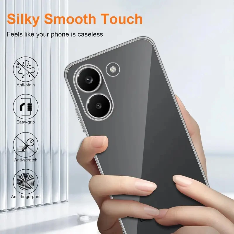 Ultra Thin Clear Soft TPU Back Phone Case with Camera Protection