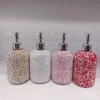 Bling Diamond Hand Sanitizer Bottle 500ml Glass Bathroom Soap Shampoo Shower Gel Dispenser Liquid Lotion Refill Press Head Pink 2