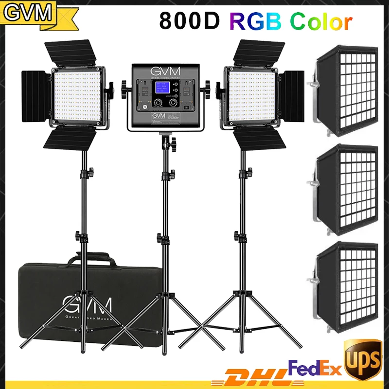 GVM800D40WPowerfulBicolorRGBLEDPanelLightKitwithTripodFor