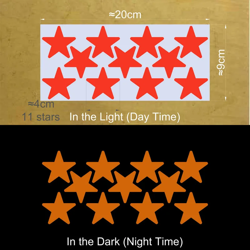 Vibrant Glowing Star Stickers for Kids' Rooms - Ceiling & Wall Decor