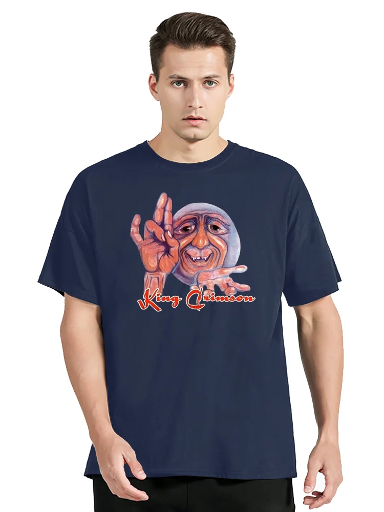Shop Shirts 반소매 Zomer O-Neck Mens Black Tee 남성용 King Crimson English Rock Band T 셔츠 의류