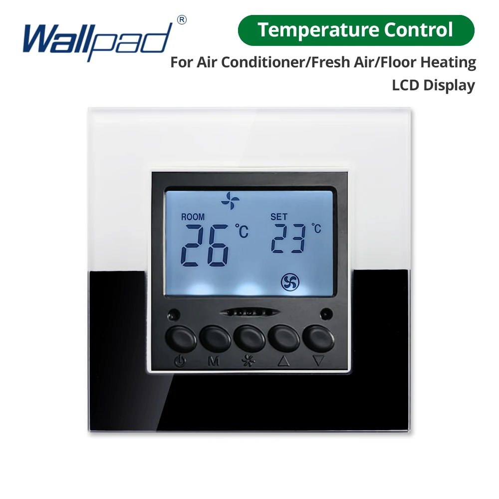 AC220V Floor Heating Thermostat Water Temperature Controller Panel with LCD  Display Plumbing Smart Indoor Temperature Control Switch Panel,Thermostat