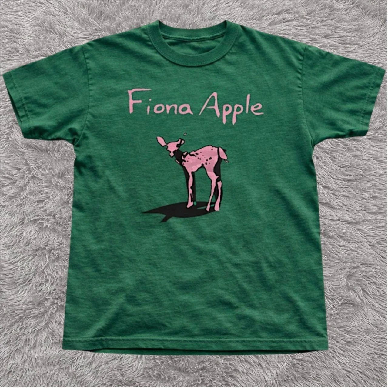 Herren-Sommer-Vintage-T-Shirt „Fiona Apple“ aus Baumwolle und atmungsaktivem Material, Rundhalsausschnitt, Streetwear, übergroß, kurze Ärmel