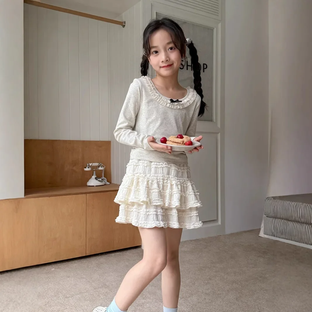 Skirt Spring/Summer New Korean Fashion Cute Ballet Style A-line Puff Sweet Cake Skirt Kids Clothes Girls