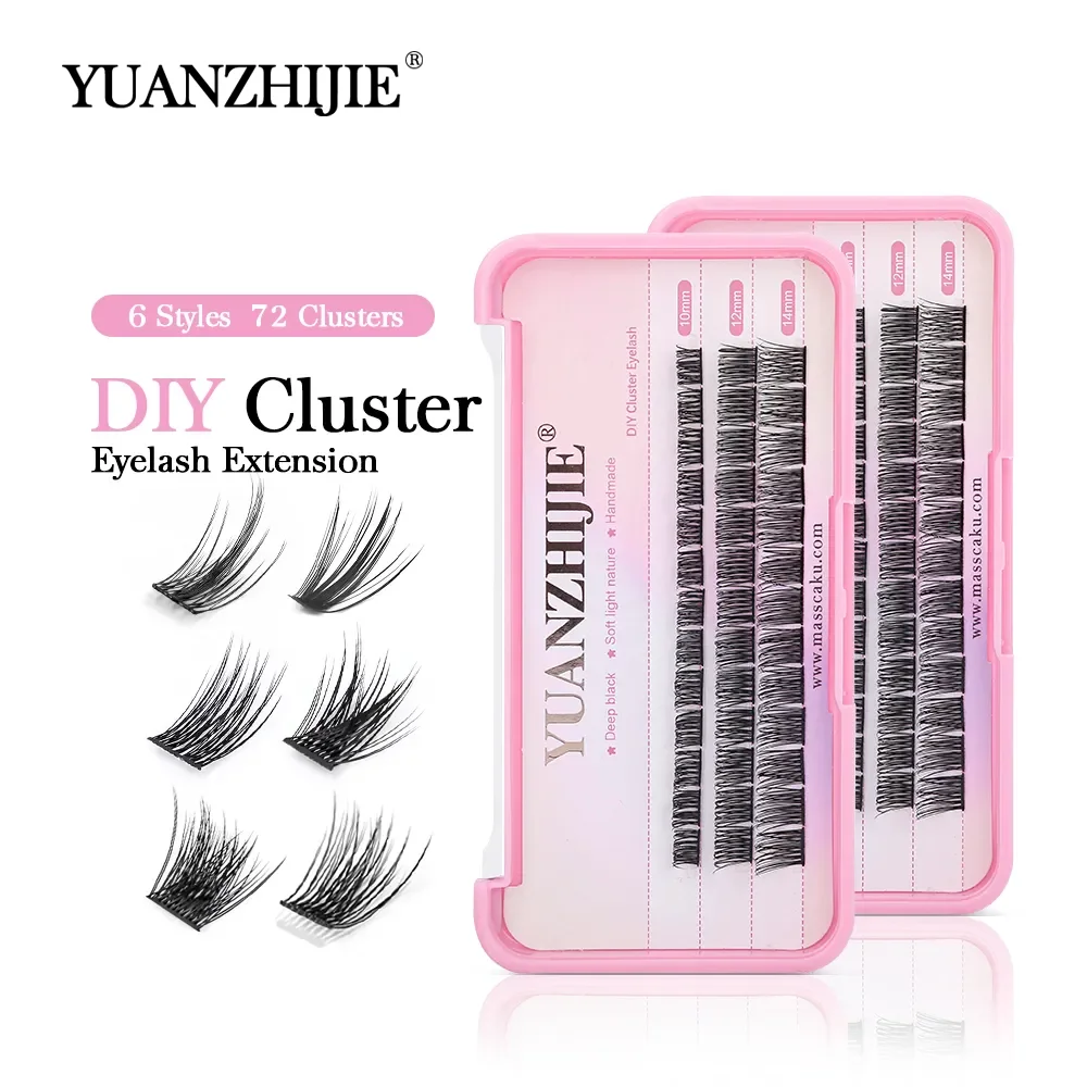 

YUANZHIJIE Professional Makeup Individual Lashes Cluster Spikes Lash Wispy Premade Russian Natural Fluffy False Eyelashes