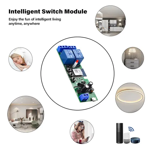 무선 스마트 홈 원격 제어 스위치, RF 433MHz 알렉사 구글 홈, 투야 와이파이 릴레이 모듈, 2 채널 USB, 5V, DC 7-32V, 12V 3