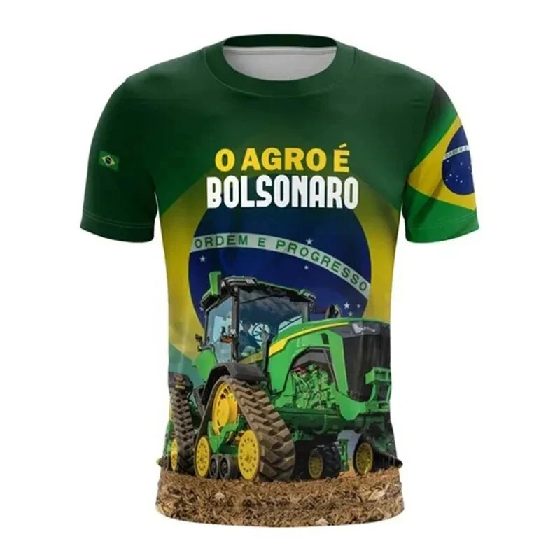 Brazil National Emblem T-shirt-Brazil National Emblem 3D Print Short Sleeve T-shirt Unisex