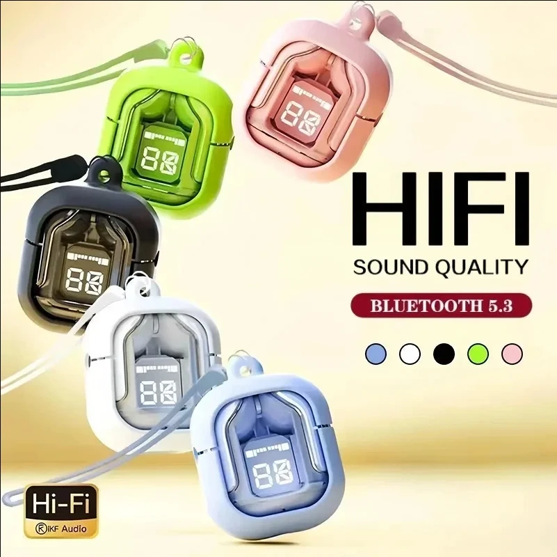 (Buy Headset Get Protective Case + Lanyard) T2 TWS Gaming Earbuds Bluetooth 5.3 Noise Reduction HD HiFi Stereo Wireless Earphone 1