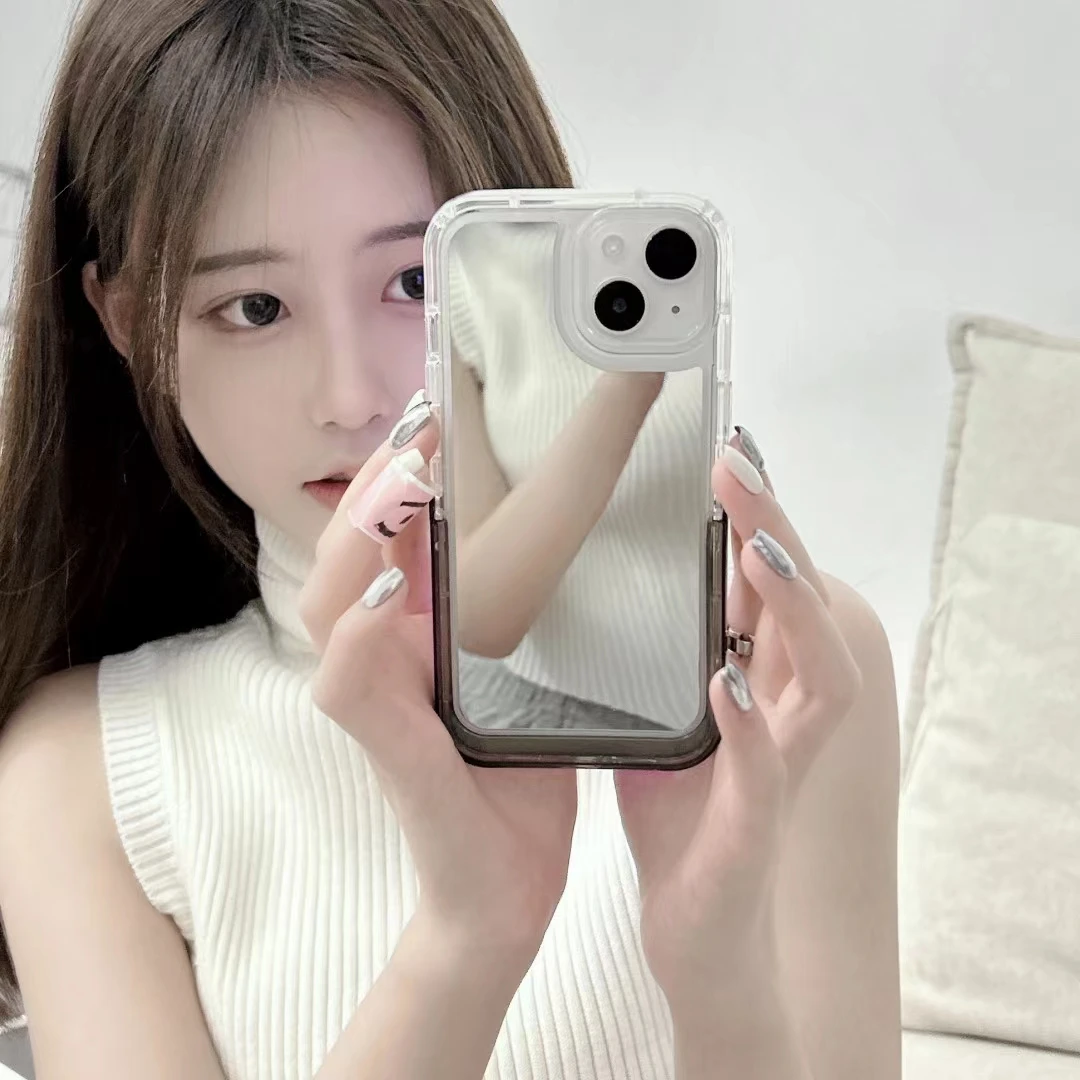 Fashion Mirror Face Cosmetic Mirrors Makeup cover for iphone 11 12 13