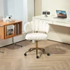 COOLMORE Veet Desk Modern Cute Computer Chair Wheels Height Adjustable Swivel Task Chair For Home Office (Beige Veet) 2