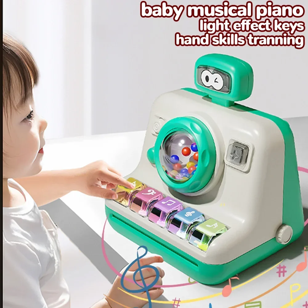 Baby Music Piano Camera Toy Simulation Camera Sound Maker Light Musical Hand Excesise Education Toy for Toddler Gift for Newborn