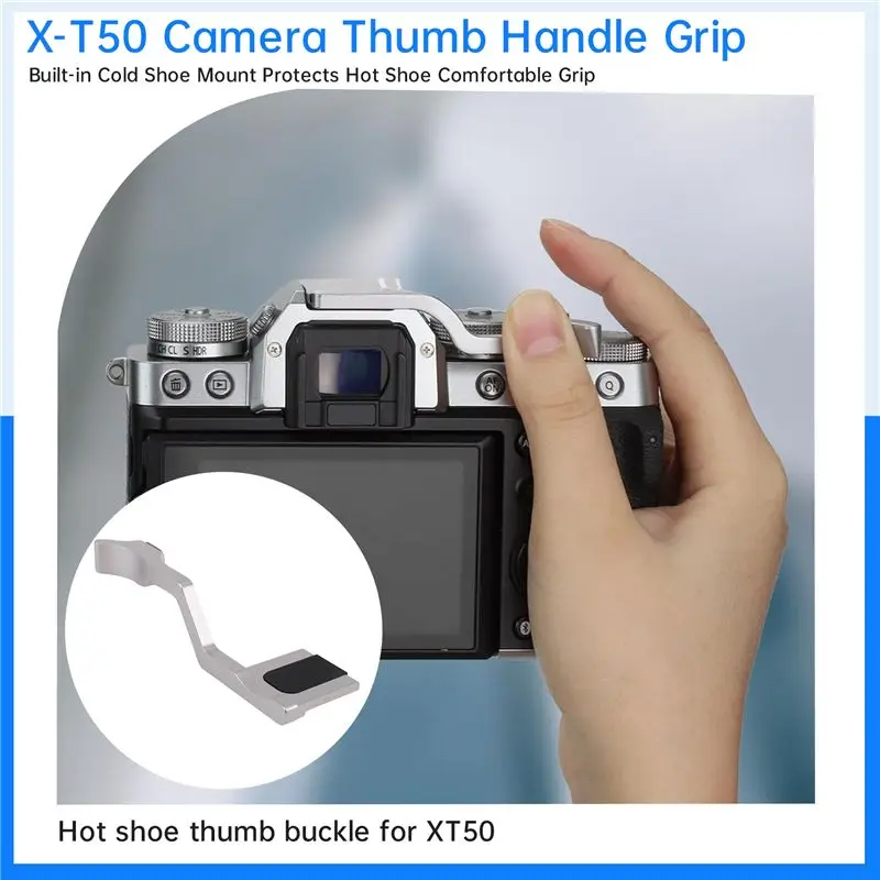 A29F-X-T50 카메라 썸 핸들 그립(콜드 슈 마운트 내장)은 후지필름 X-T50용 핫슈를 보호하고 편안한 그립을 제공합니다.