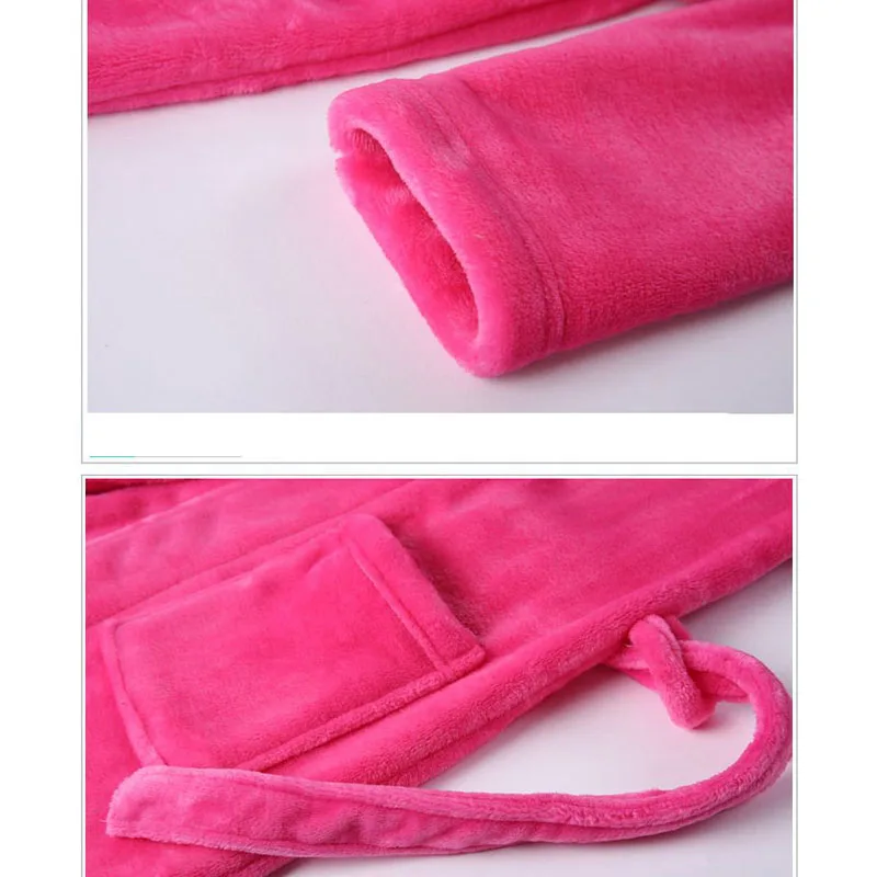New Winter Warm Dressing Gown Kids Animal Baby Bathrobe Flannel Children Bathgrowns Bathrobes Rabbit Hooded Bath Robe for Girls child bathrobe kids robe