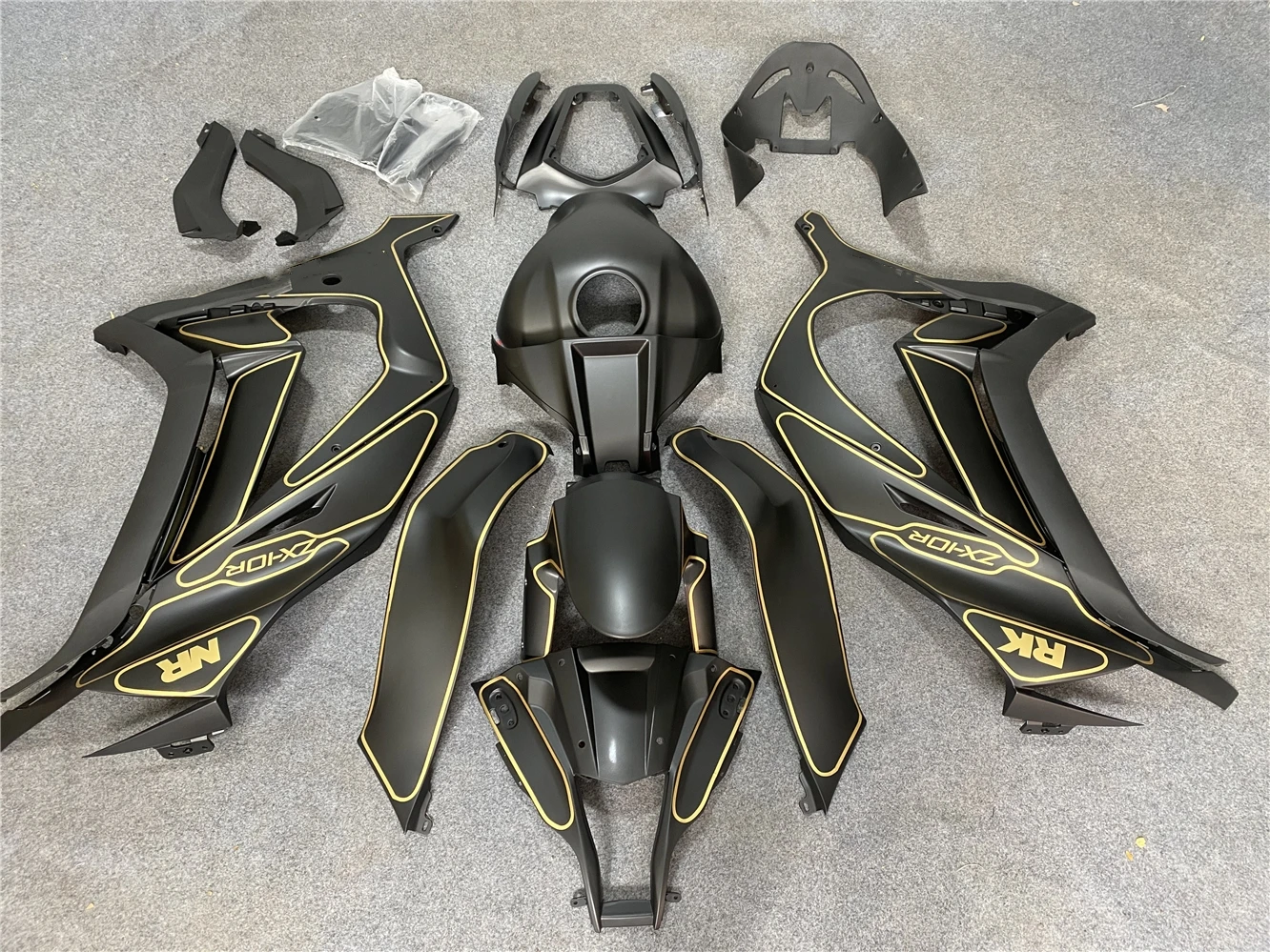 

Комплект обтекателей для мотоцикла, подходит для Kawasaki ZX-10R 11-15 лет 10R 2011 2012 2013 2014 2015, обтекатель матовый черный золотой