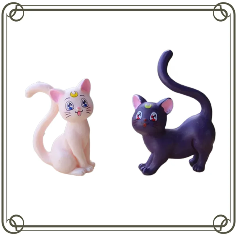 

4cm Anime Sailor Moon Action Figures Tsukino Usagi Luna Aino Minako Artemis Cat Kawaii Toys PVC Collectible Model Doll Kids Gift