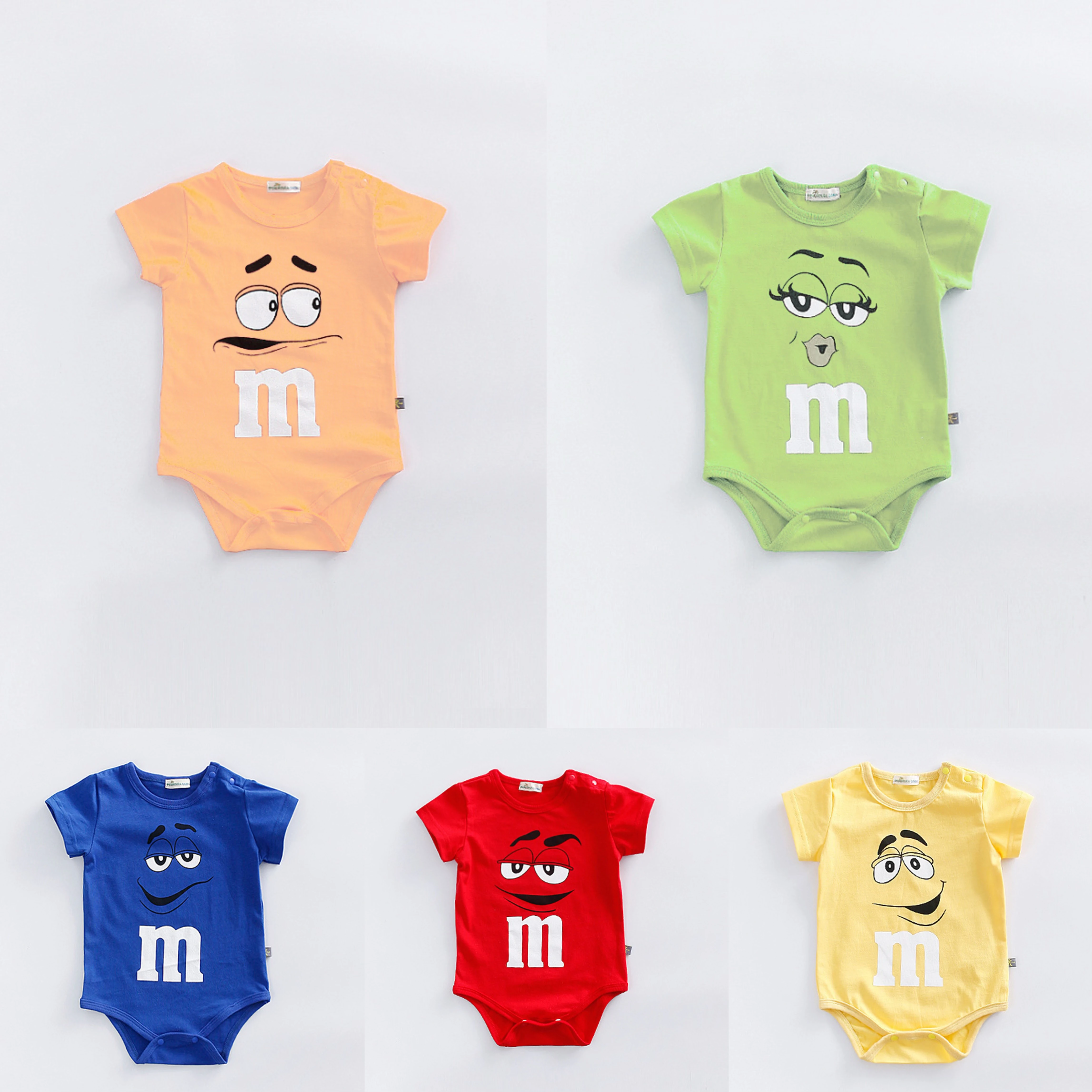 귀여운 짧은 소매 Rompers 신생아 의류 솔리드 컬러 바디 슈트 아기 소년 소녀 얇은 간단한 Onesies 패션 여름 잠옷