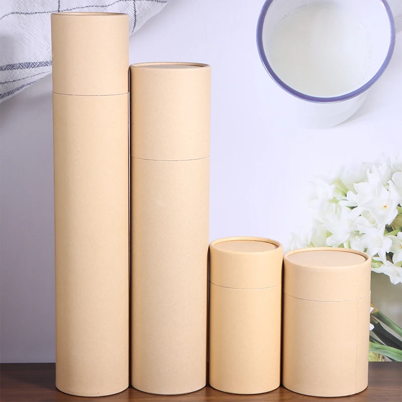 1Pcs Ätherisches Öl Flasche Rohr Verpackung Box Kraft Pappe Rohre Runde Kraft Papier Behälter Für Bleistifte Tee Caddy Kaffee – Detail 6