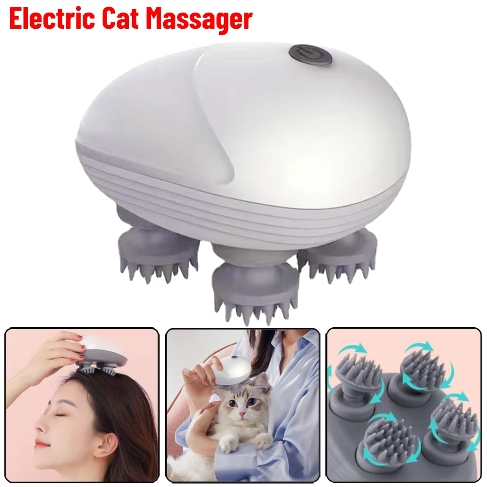 Electric Cat Massager Body Head Scalp Massager Shoulder Neck Deep