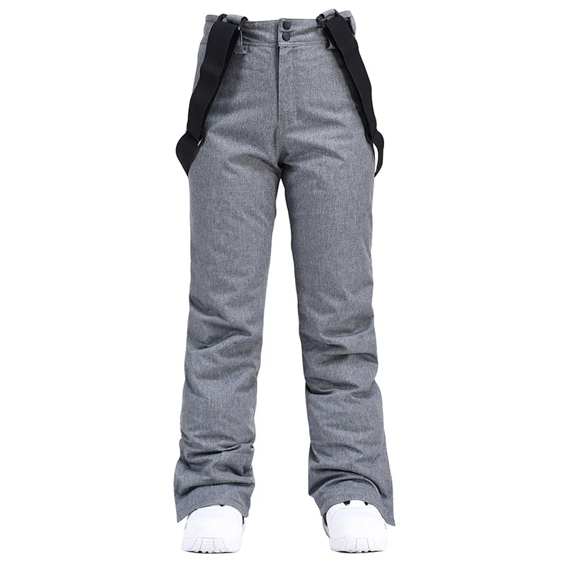 Ski pants for women and men Slim fitting snowboard double ski pants with warm and thick straps