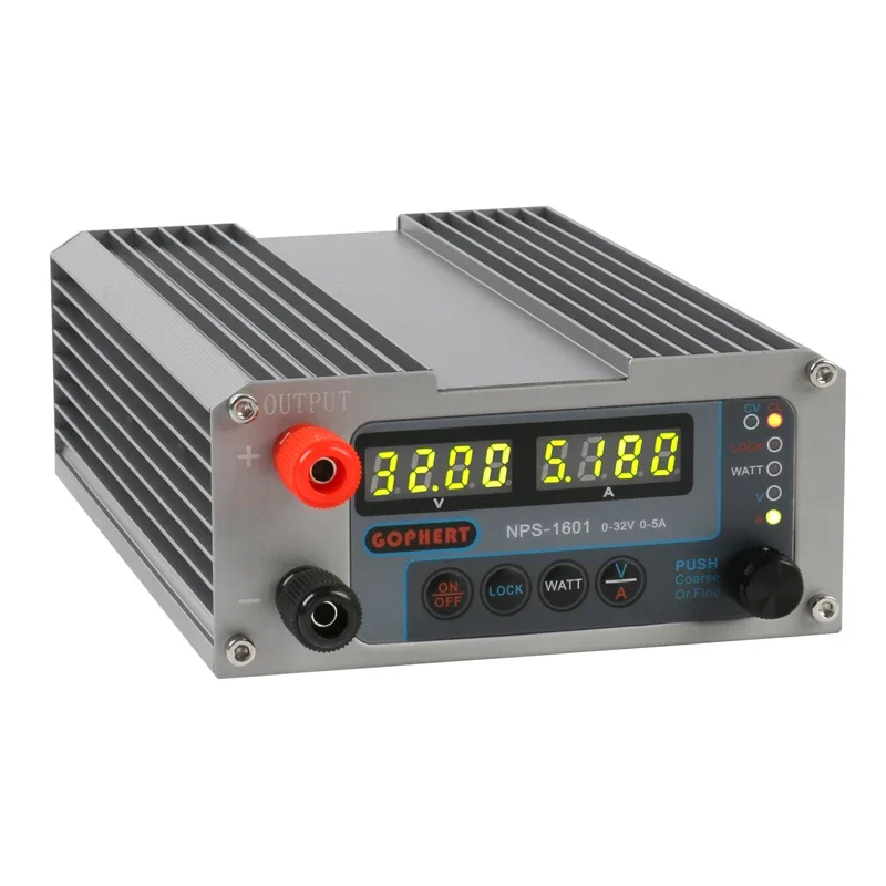 Mini Ajustável Lab Digital Reparado Switch Nps1601 32v 30v 5a Fonte de Alimentação dc Impermeável com Função de Bloqueio 0.001a 0.01v 0.001a