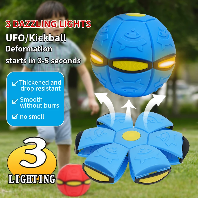 thumbnail image 1 of Pelota mágica de juguete para niños, pelota de fútbol para deportes al aire libre con lámpara, pelota elástica para pisar, 1 of 5