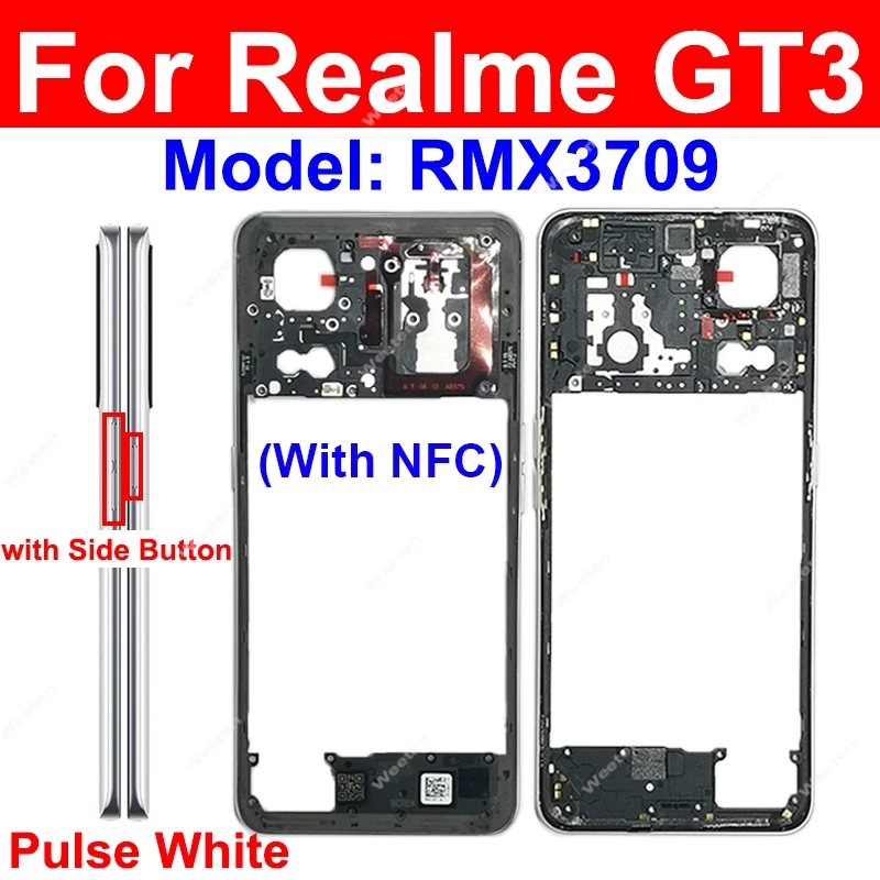 Realme GT3 GT Neo 5 Neo 5Se 용 미들 하우징, 미들 프레임 커버, 후면 커버, 배터리 문짝 하우징 부품