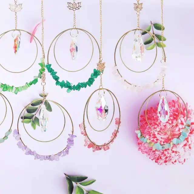 Dekoratív Kerti Napsütő Multolor Műszál Kristály Függő Medál Refrakció Szivárvány Szélcsalád Otthoni Dekoráció A Teraszhoz