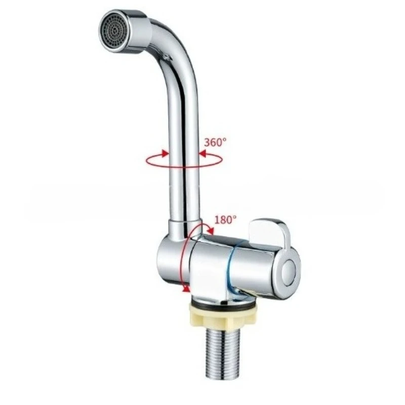 ก๊อกน้ำสแตนเลสแบบพับได้ ก๊อกน้ำเย็นสำหรับรถพ่วงแคมป์ปิ้ง ทนทาน ติดตั้งง่าย 1