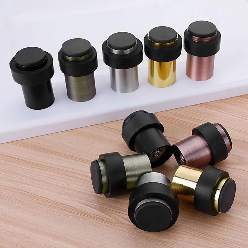 Stainless Steel Rubber Door Stopper 46mm/60mm Anti Collision Floor Holder Wall Protector Door Rear Doorstop Hardware door stopper silicone door stopper magnetic door stopper door stopper bumpers
