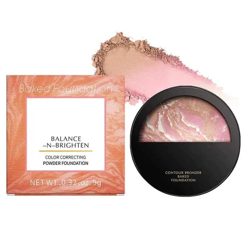 Baked Powder Makeup Pressed Powder Makeup Palette Natural Colors Face Loose Setting Finish Cosmetics Loose Powder Makeup Cosmetics
