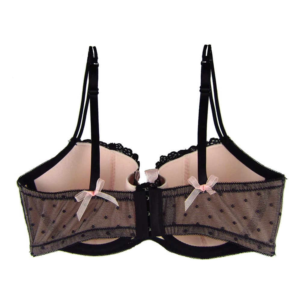 Mierside 7613 Floral Lace Bras For Women Pink Bow Brassiere Plus Size Bralette Push Up Bra A/B/C/D/DD/DDD/G/F