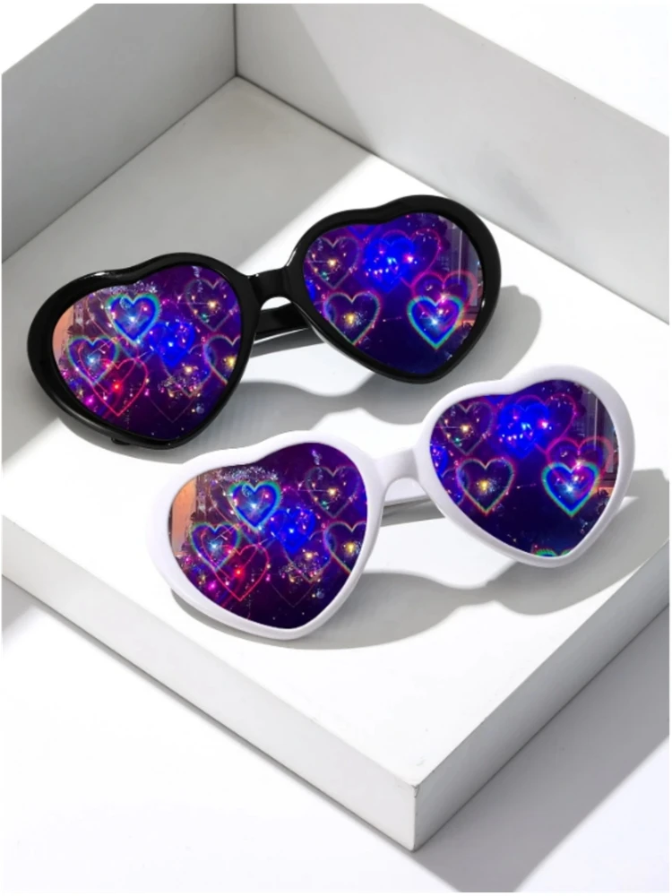 Zweiteilige PC-Liebesbrille, Nachtlichter, Wechsel der Liebe, Spezialeffektbrille, romantisches Geständnis, Online-Promi-Modespiegel. – Detail 1