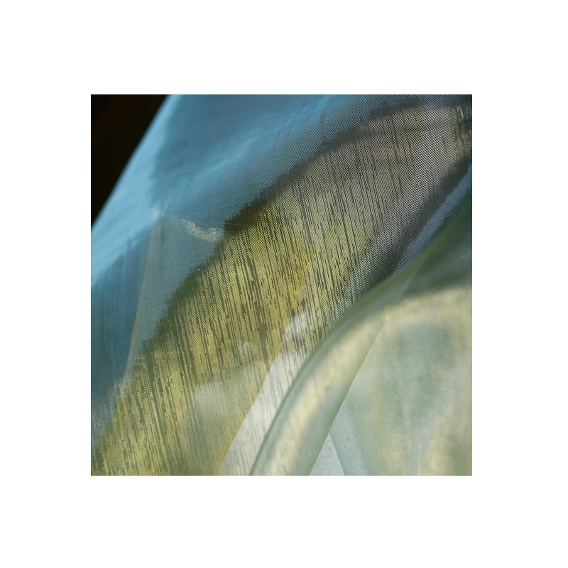 Yellow-green light water silk gauze liquid organza gauze fabric dress skirt coat clothing designer fabric