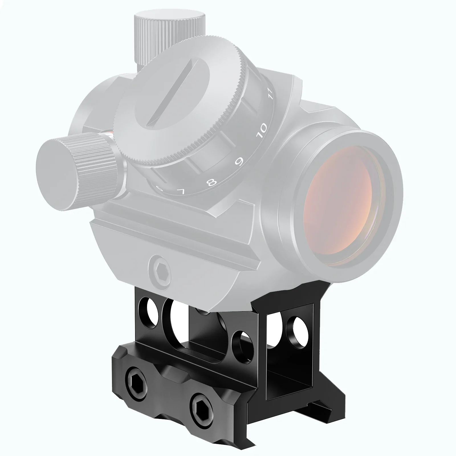 Picatinny Riser Mount 1" Height Short Aluminum Alloy Scope Base 20mm Picatinny Rail