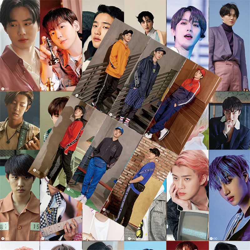 

Постер Kpop, клейкие плакаты, наклейка «сделай сам», комната, бар, кафе, эстетическое искусство, настенная живопись, Постер HD EX0, Фотопечать, картины, поклонники, подарок