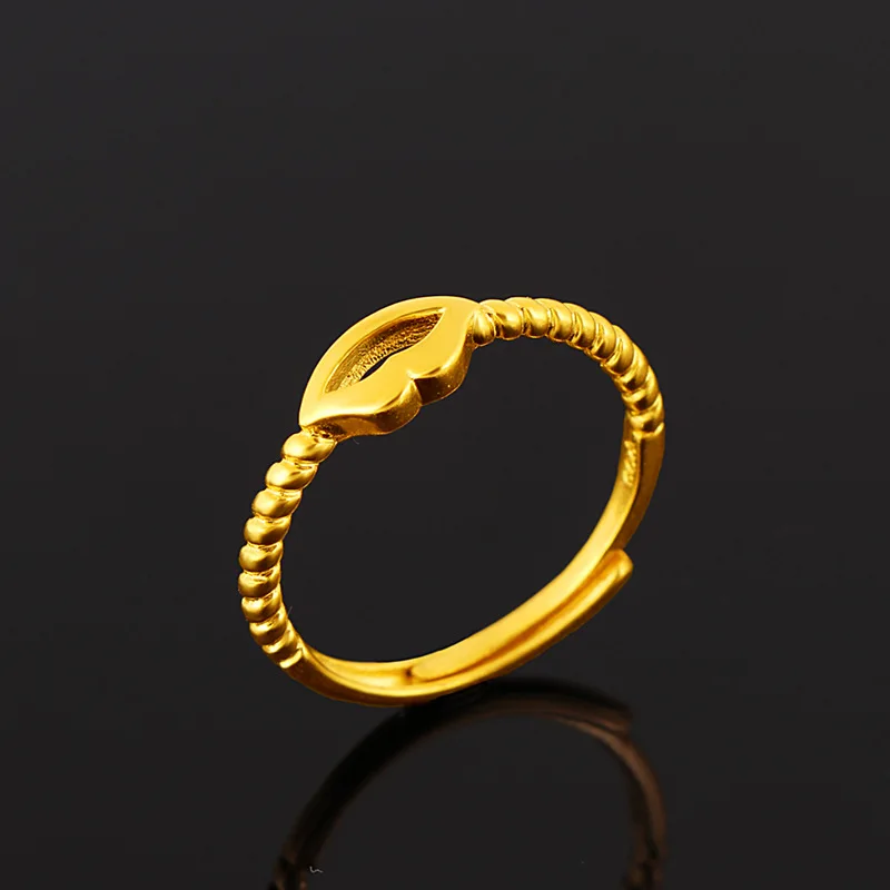 

Pure Gold Fashion Lip Ring Female Yellow Gold Heart Ring Gold Shop Female Ring Jewelry for Women