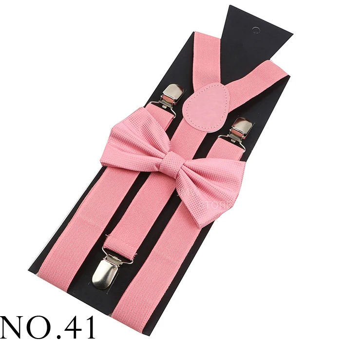 Adjustable Elastic Leather Suspenders Bowtie Set Men Women Baby Blue Braces Straps For Wedding Y-Back Shirt Accessories Gift