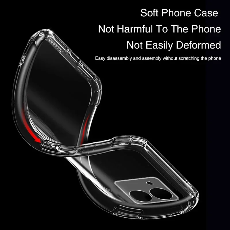 Luxury Clear Airbag Phone Case - Full Protective Soft Mobile Back Cover with Air Bag Shield Armor