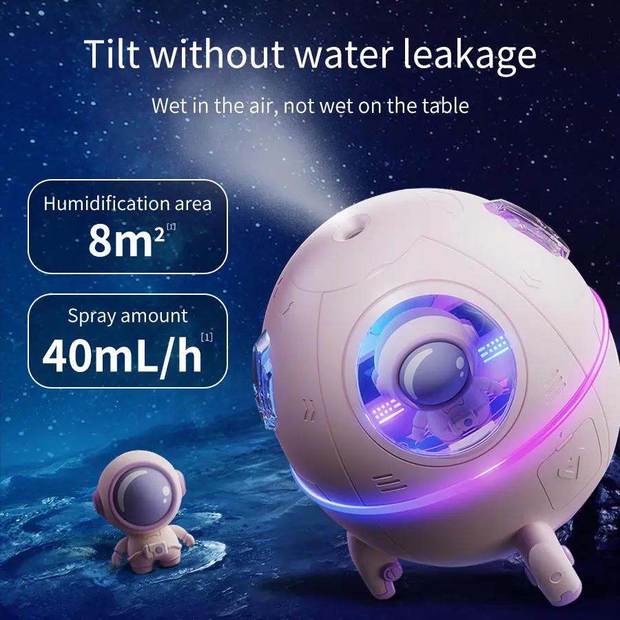 충전식 USB 플러그 LED 야간 조명, 어린이 선물, 우주 비행사 우주 캡슐, 가습기, 침실 장식, 방 분위기 램프